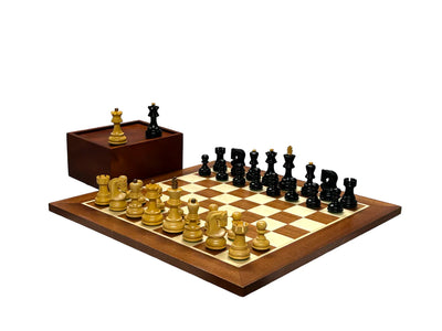 Russian Zagreb Ebonised 3" Chess Pieces 15.75 Mahogany Board & Box -  CHESSMAZE STORE UK 