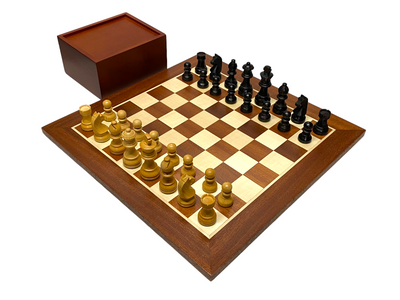 3" Classic Ebonized Chess Pieces 15.75" Mahogany Board & Box -  CHESSMAZE STORE UK 