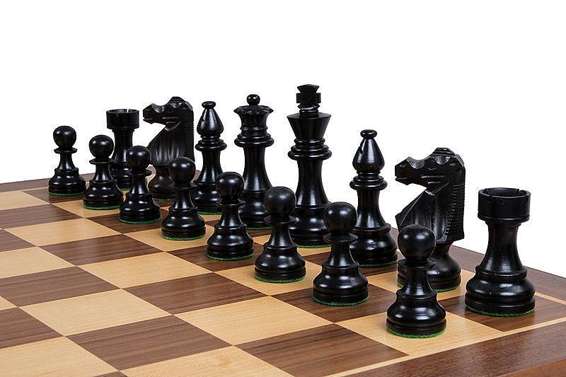 3.75" British Black Chess Pieces, 19" Walnut Chessboard -  CHESSMAZE STORE UK 