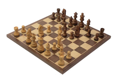 3" Classic Acacia Chess Pieces, Slide Lid Box and 15.75" Walnut Chess Board -  CHESSMAZE STORE UK 