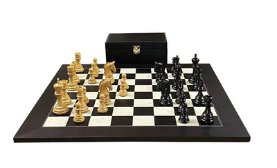 Imperial Black Anegre Birdseye Maple Deluxe Chess Set -  CHESSMAZE STORE UK 