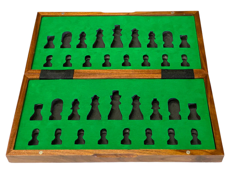 13 Inch Mahogany and Maple Magnetic Chess Set - CHESSMAZE STORE UK