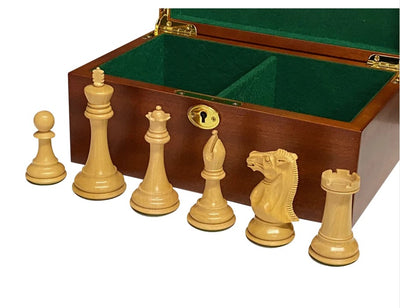 1915 Staunton Ebony Chess Pieces & Mahogany Chess Box -  CHESSMAZE STORE UK 