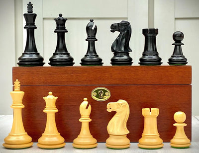 Old English 1925 Staunton Black Chess Pieces & Mahogany Box -  CHESSMAZE STORE UK 