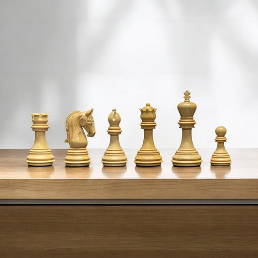 3.75" Imperial Black and Boxwood Chess Pieces - CHESSMAZE STORE UK