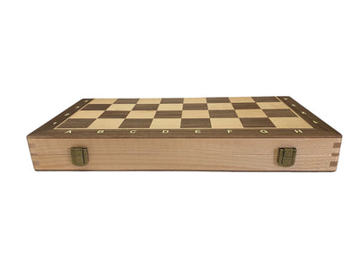 15" Walnut Folding Chess and Checkers Set -  CHESSMAZE STORE UK 