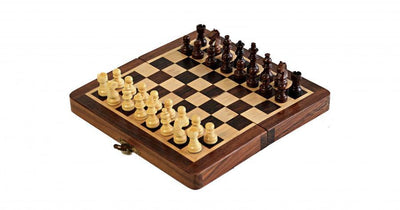 Solid Wooden 7" Handmade Magnetic Travel Chess Set -  CHESSMAZE STORE UK 