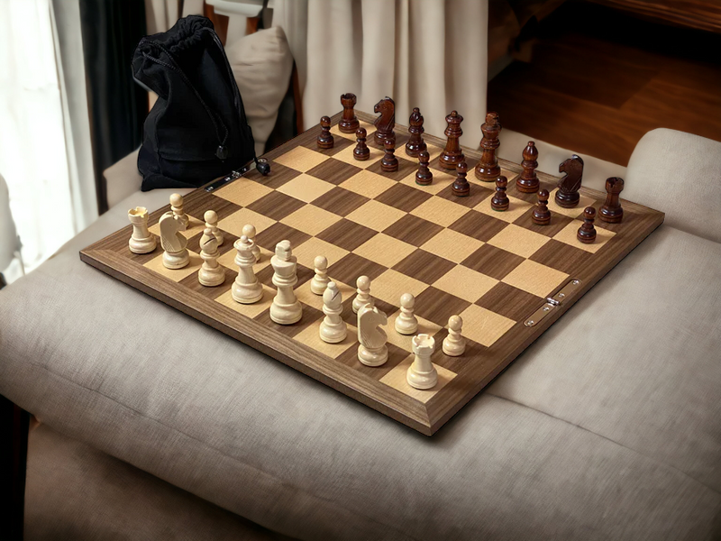 Walnut Folding Economy Grandmaster Chess Set -  CHESSMAZE STORE UK 