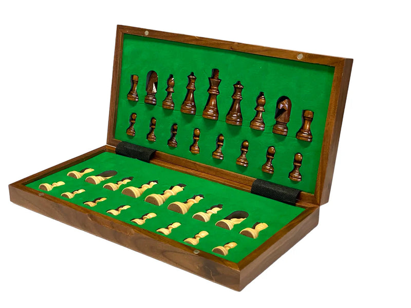 13 Inch Mahogany and Maple Magnetic Chess Set - CHESSMAZE STORE UK