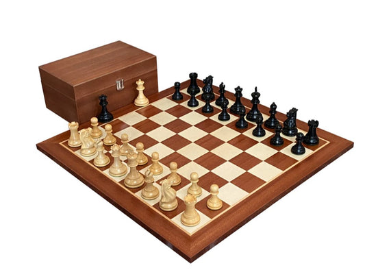 Black Elite Players Mahogany Chess Set Combination - CHESSMAZE STORE UK