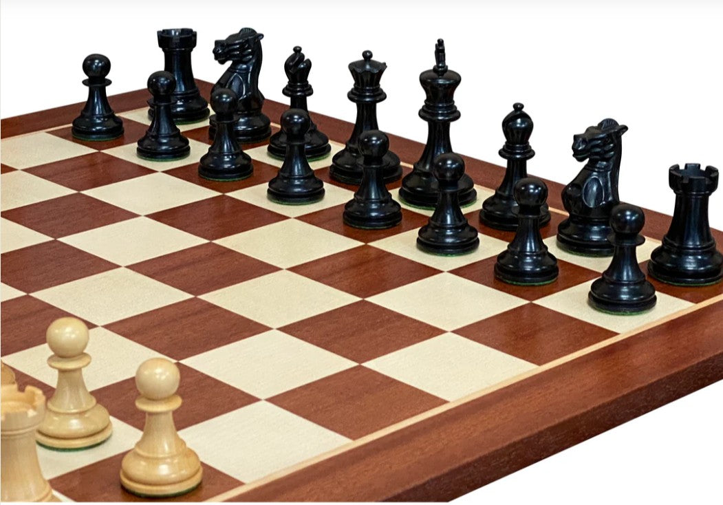 Black Elite Players Mahogany Chess Set Combination - CHESSMAZE STORE UK