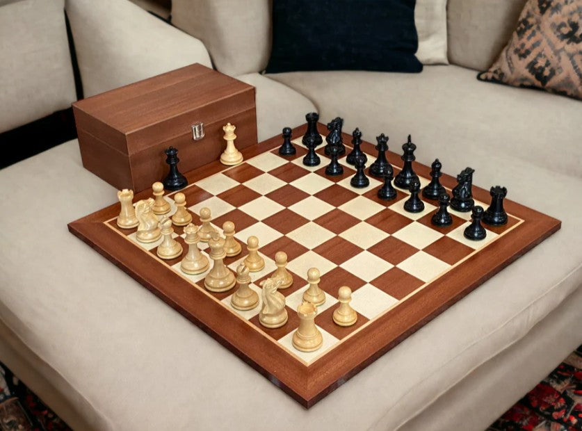 Black Elite Players Mahogany Chess Set Combination - CHESSMAZE STORE UK