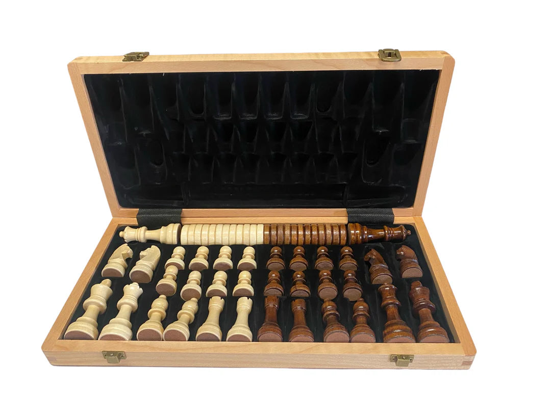 15" Walnut Folding Chess and Checkers Set -  CHESSMAZE STORE UK 
