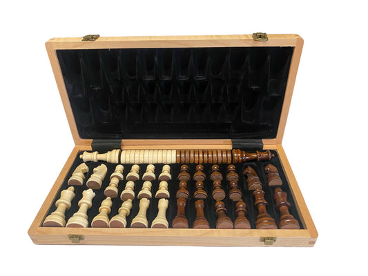 15" Walnut Folding Chess and Checkers Set -  CHESSMAZE STORE UK 