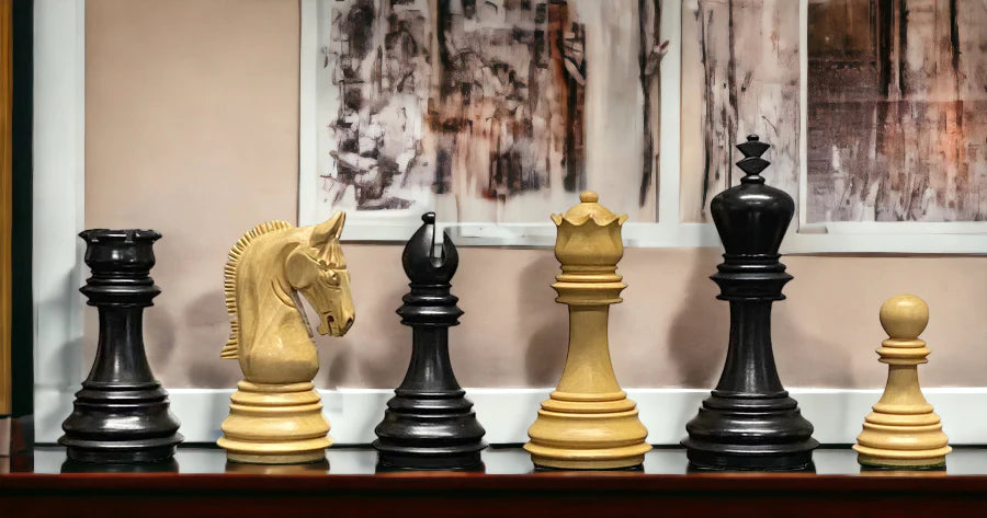 3.75" Imperial Black and Boxwood Chess Pieces -  CHESSMAZE STORE UK 