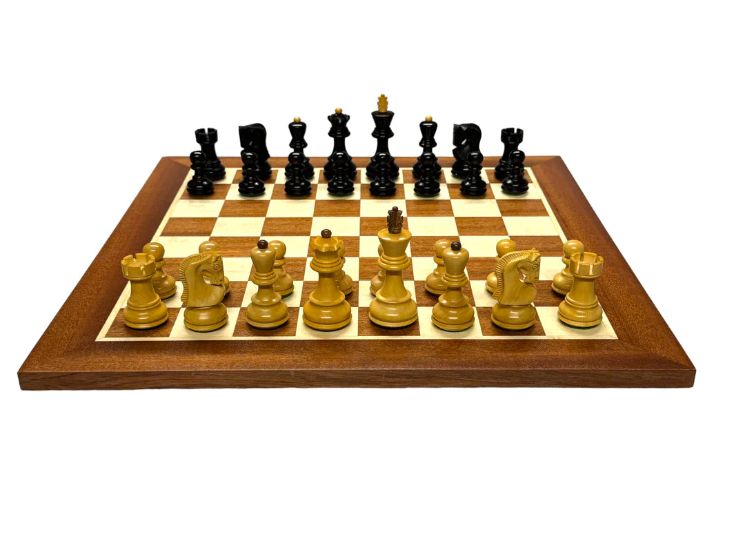 Russian Zagreb Ebonised 3" Chess Pieces 15.75 Mahogany Board - CHESSMAZE STORE UK