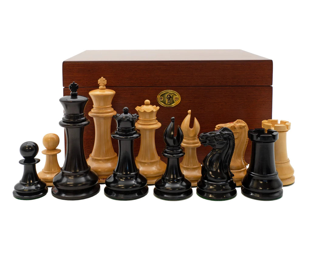 1849 Original Staunton Design Reproduction Chess Pieces & Mahogany Box - CHESSMAZE STORE UK