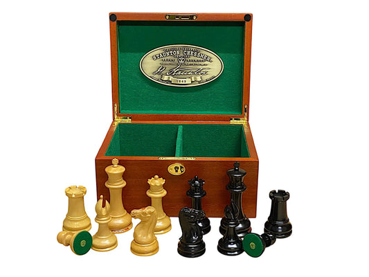 1849 Original Staunton Design Reproduction Chess Pieces & Mahogany Box - CHESSMAZE STORE UK