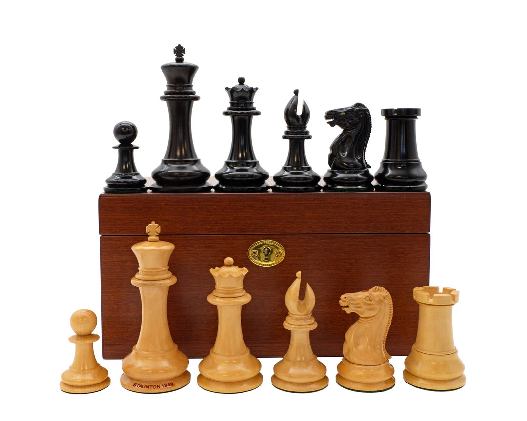 1849 Original Staunton Design Reproduction Chess Pieces & Mahogany Box - CHESSMAZE STORE UK