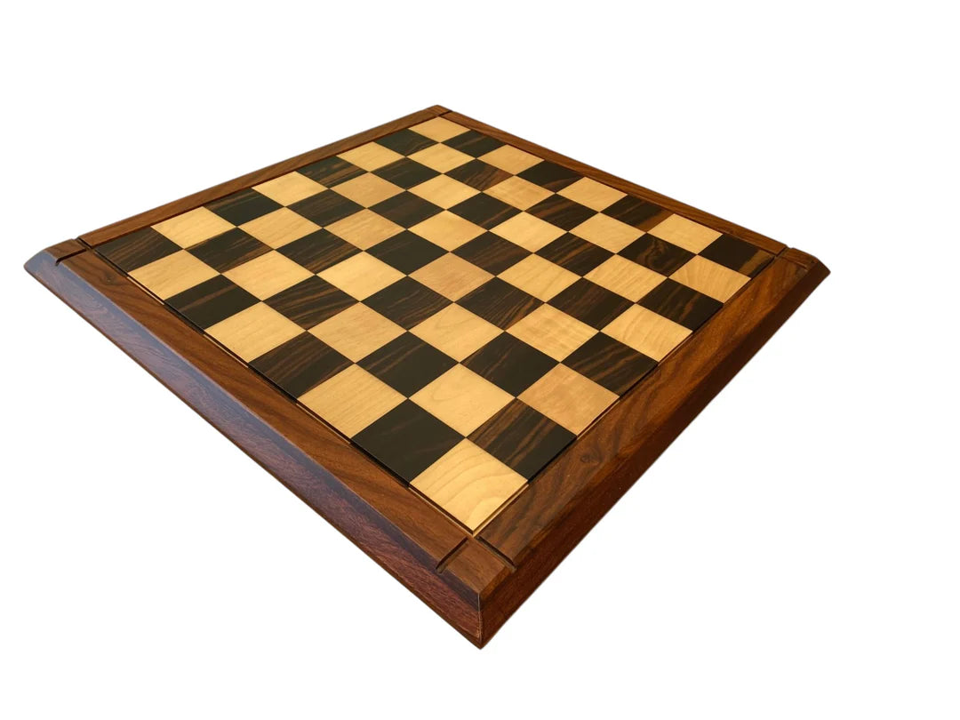 21 Inch Luxury Ebony Golden Rosewood Boxwood Chess Board - CHESSMAZE STORE UK