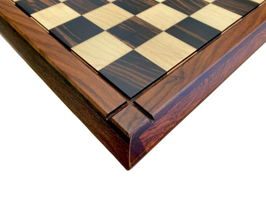 21 Inch Luxury Ebony Golden Rosewood Boxwood Chess Board - CHESSMAZE STORE UK