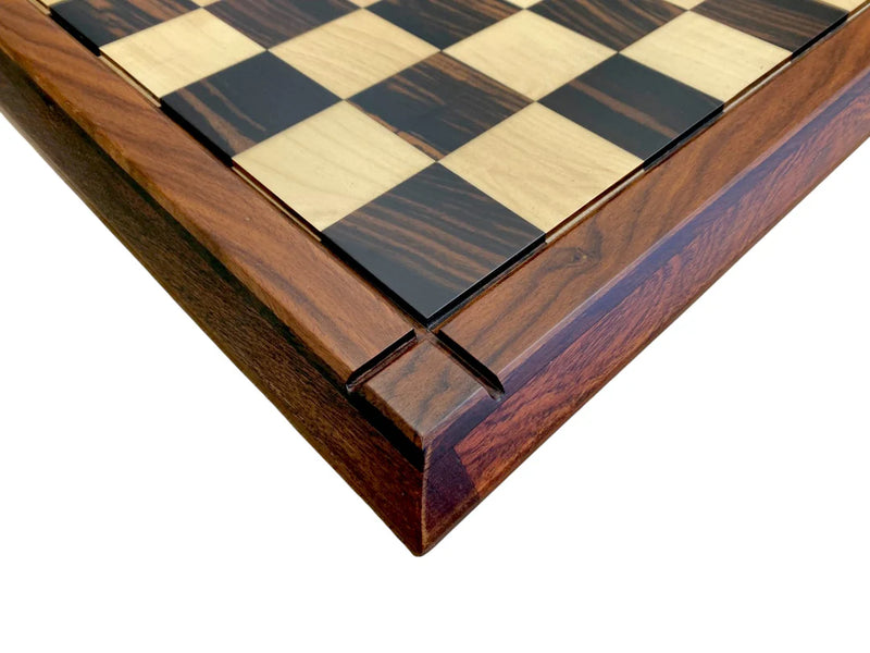 21 Inch Luxury Ebony Golden Rosewood Boxwood Chess Board - CHESSMAZE STORE UK