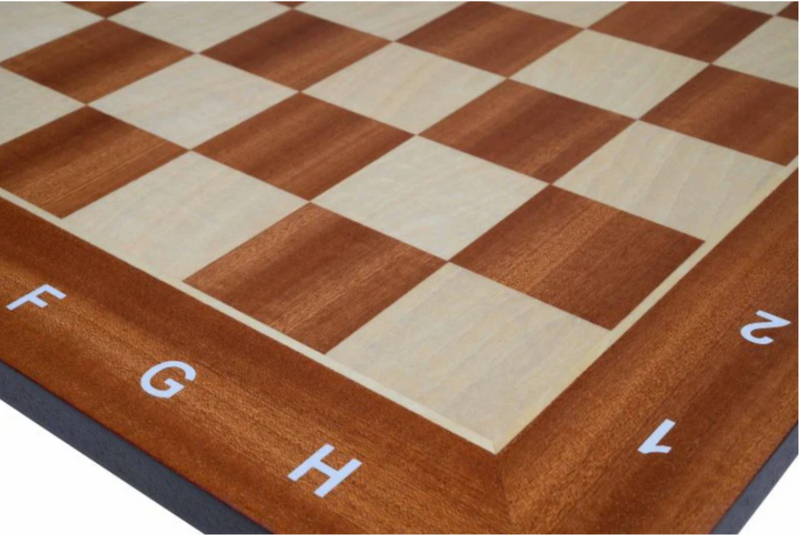 19.75" Mahogany Economy Algebraic Tournament Chess Board - CHESSMAZE STORE UK