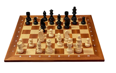 Grandmaster Black Mahogany Algebraic Chess Set with Drawstring Bag - CHESSMAZE STORE UK