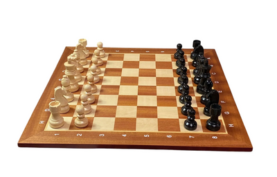 Grandmaster Black Mahogany Algebraic Chess Set with Drawstring Bag - CHESSMAZE STORE UK