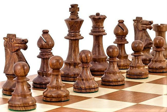 4” British Acacia & Boxwood Chess Pieces - CHESSMAZE STORE UK