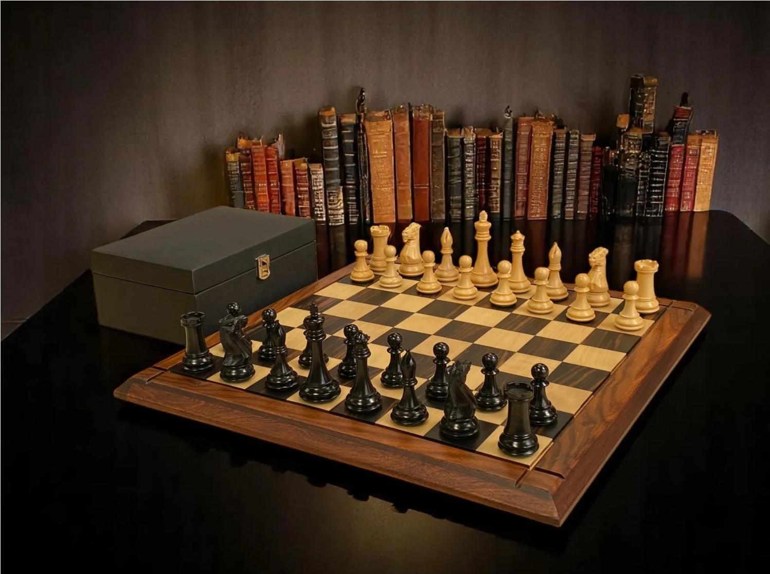 Championship Staunton Ebony Chess Set with 21-Inch Luxury Ebony Rosewood Board - CHESSMAZE STORE UK