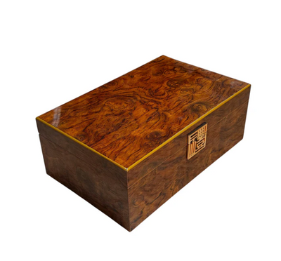 Walnut Burlroot Chess Box – Holds Pieces with Up to 6" King - CHESSMAZE STORE UK