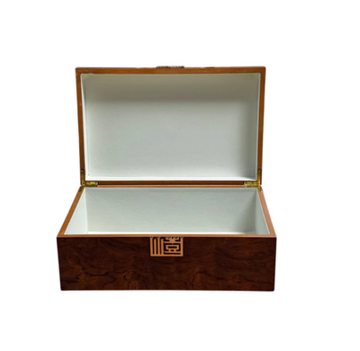 Walnut Burlroot Chess Box – Holds Pieces with Up to 6" King - CHESSMAZE STORE UK
