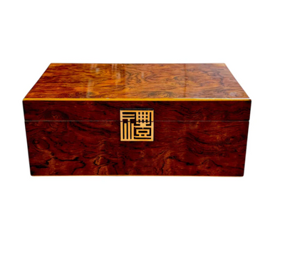 Walnut Burlroot Chess Box – Holds Pieces with Up to 6" King - CHESSMAZE STORE UK