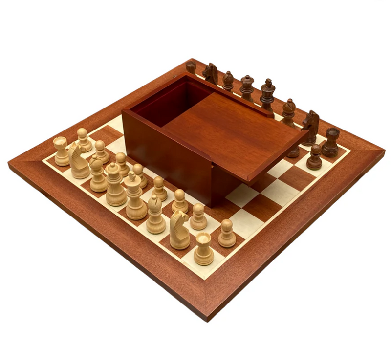 3" Acacia Classic Pieces 15.75" Mahogany Chessboard & Slide lid Box -  CHESSMAZE STORE UK 