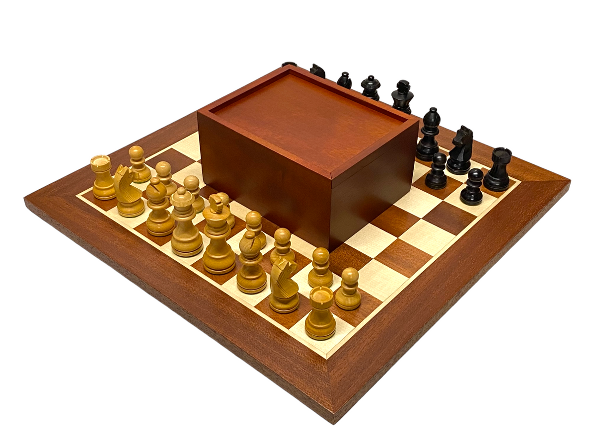 15.75” Classic Staunton Ebonised Mahogany Chess Set & Box