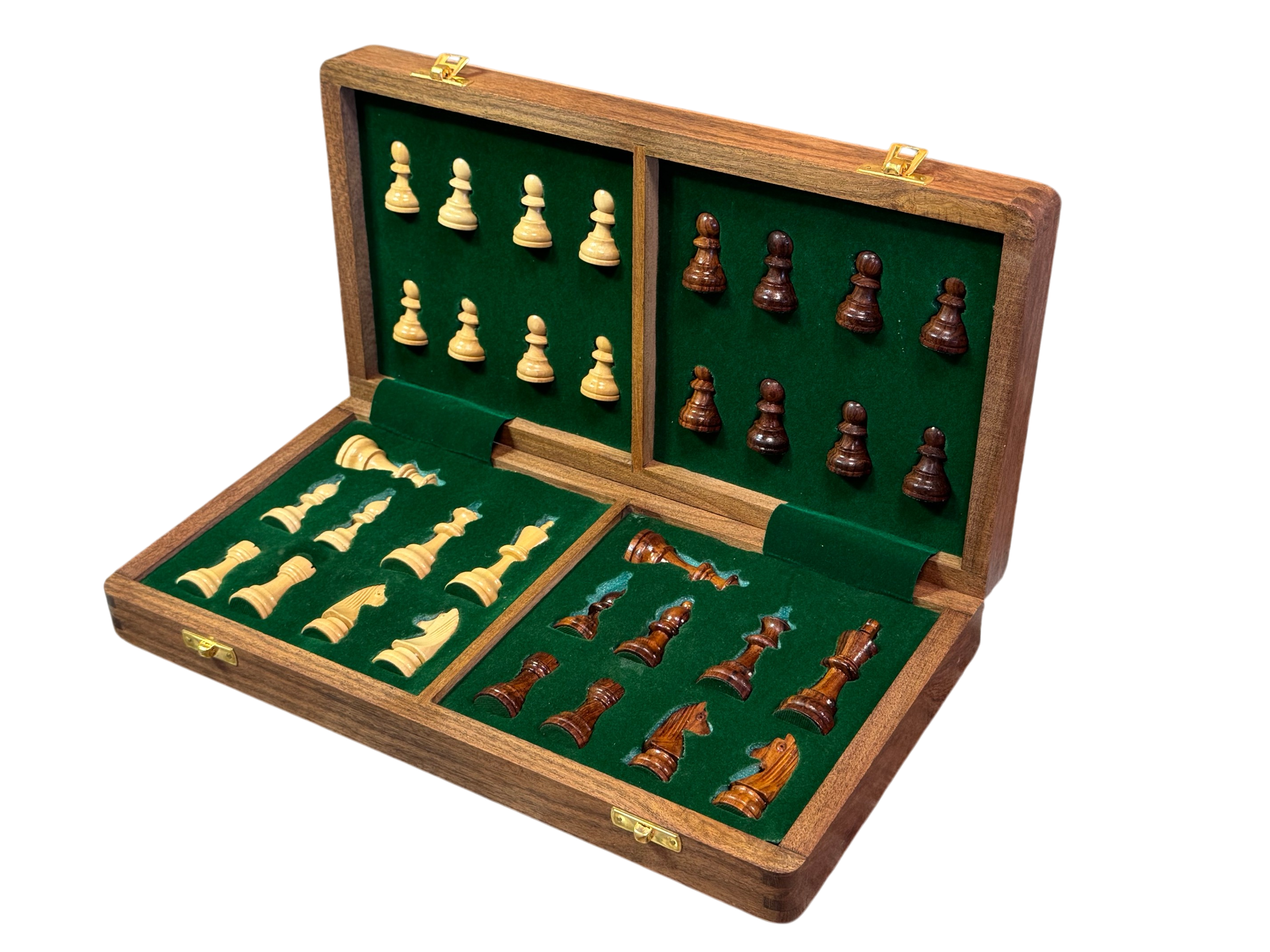 12" Acacia Magnetic Folding Chess Set- B STOCK - CHESSMAZE STORE UK
