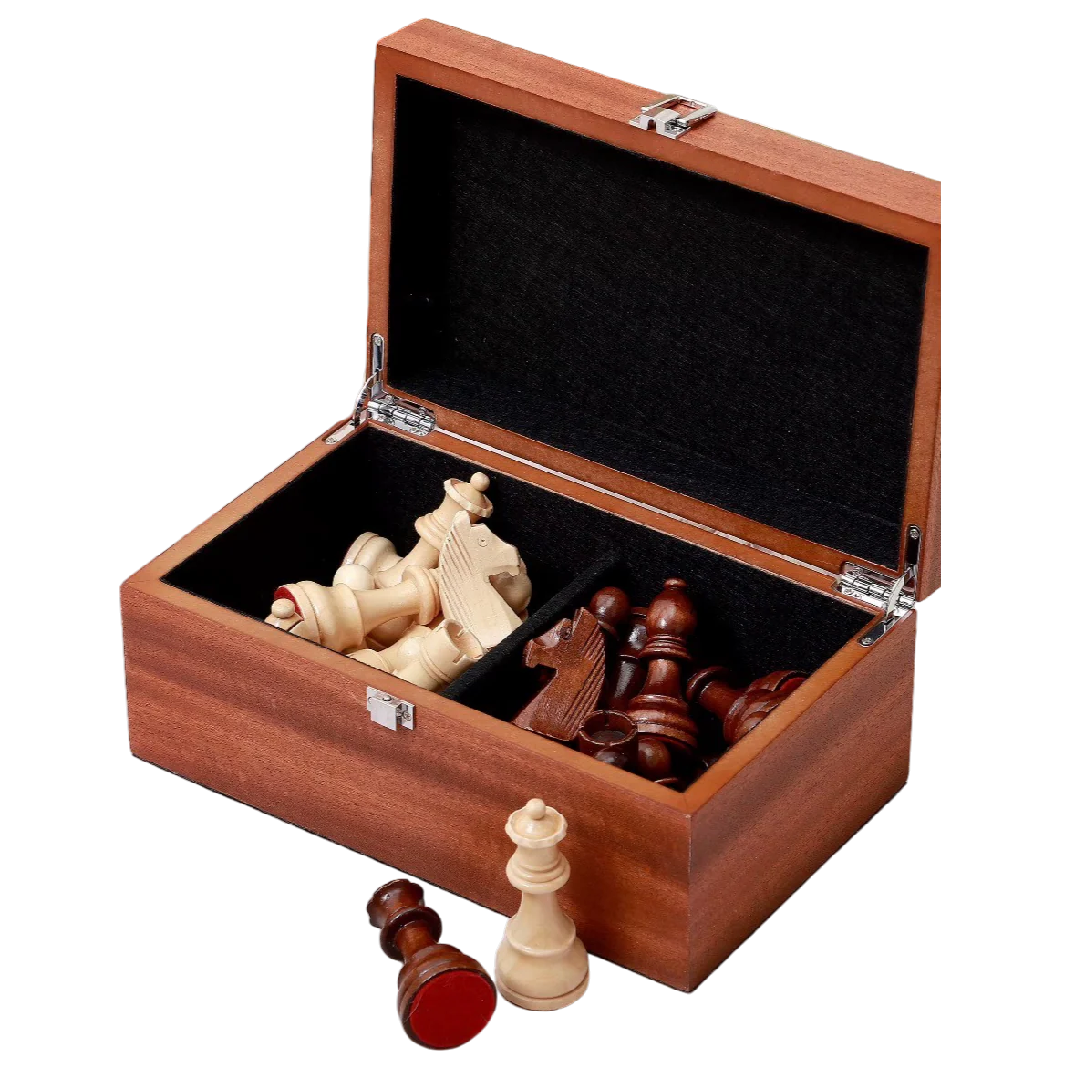 Mahogany Grand Master Chessmen and Box - CHESSMAZE STORE UK