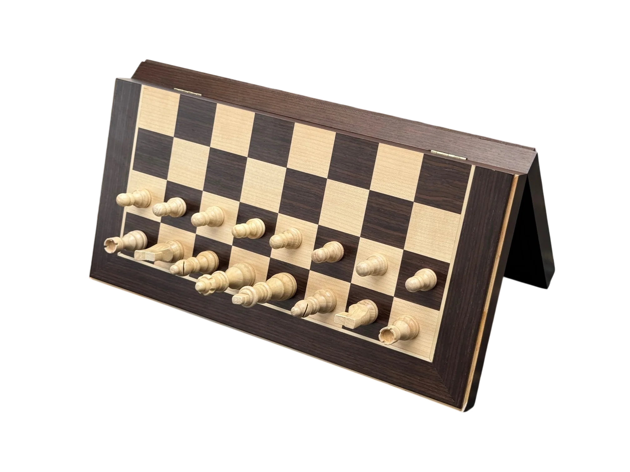 15 Inch Wenge Magnetic Folding Chess Set - CHESSMAZE STORE UK