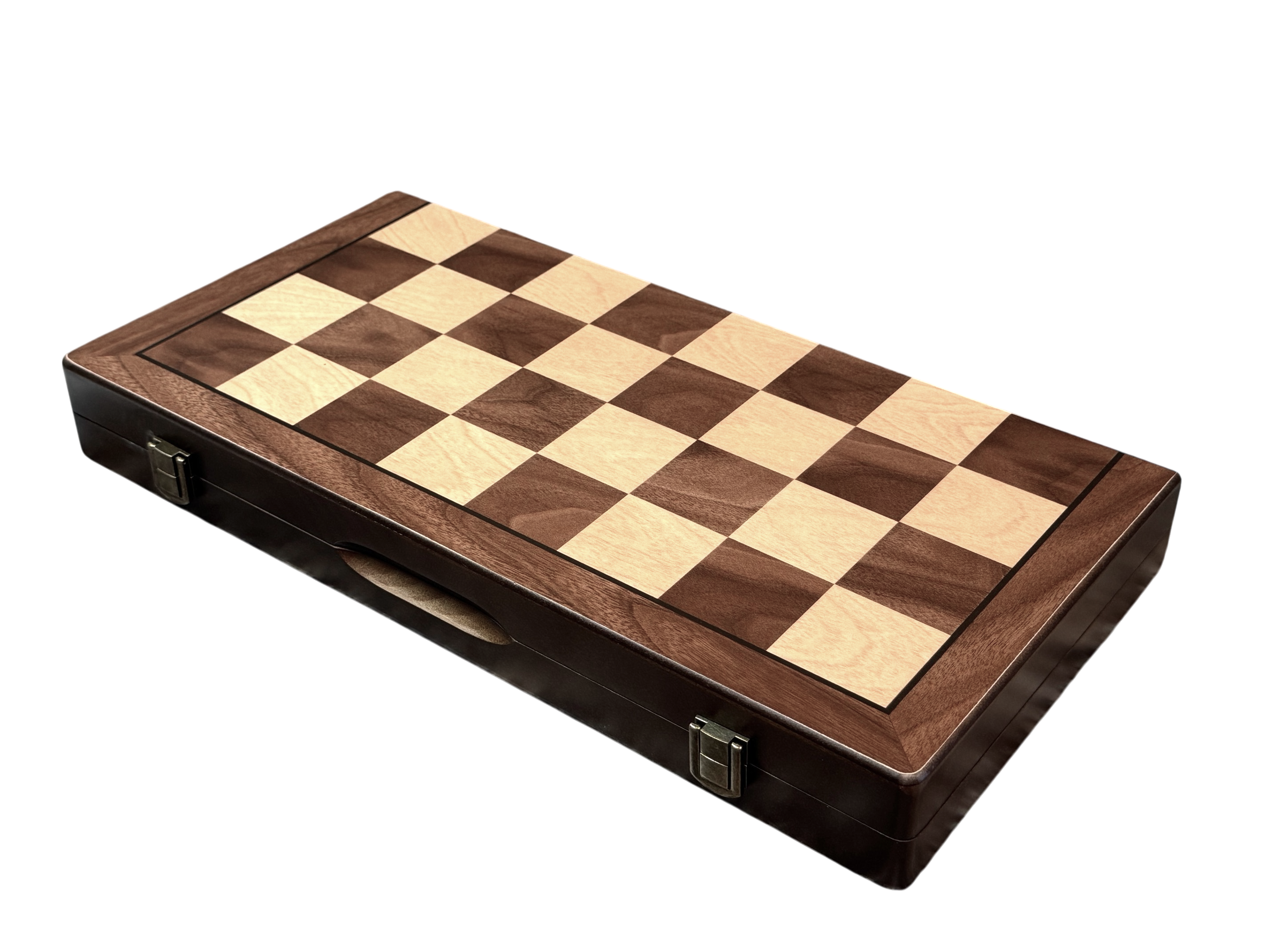 15" Magnetic Walnut and Maple Folding Chess Set - B STOCK - CHESSMAZE STORE UK