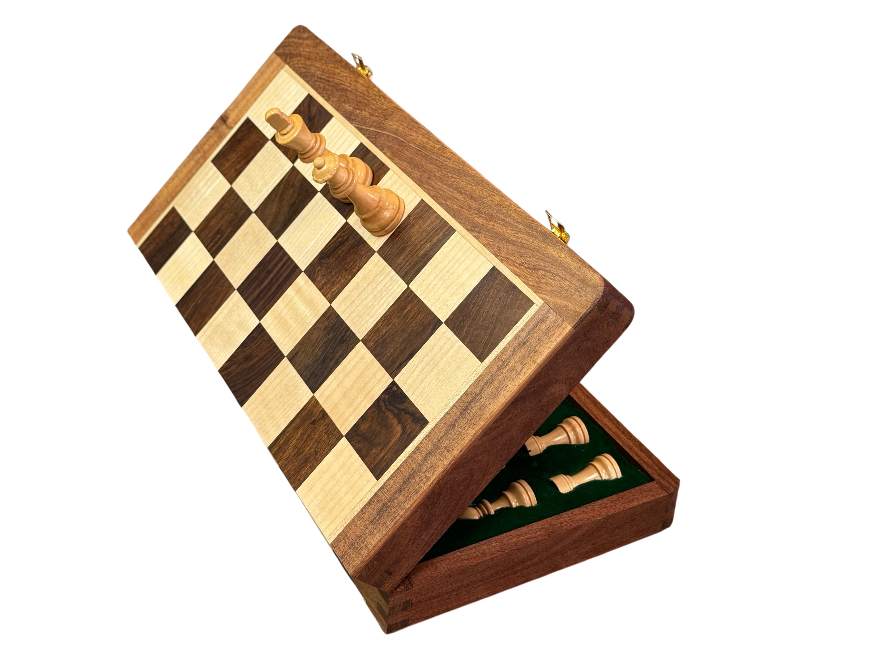 12" Acacia Magnetic Folding Chess Set- B STOCK - CHESSMAZE STORE UK