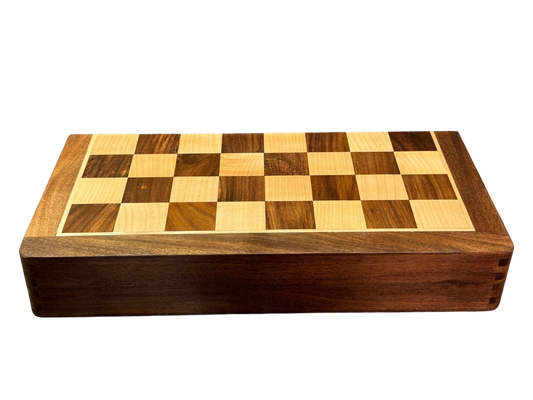 14" Folding Economy Magnetic Acacia and Natural Pieces Chess Set - CHESSMAZE STORE UK
