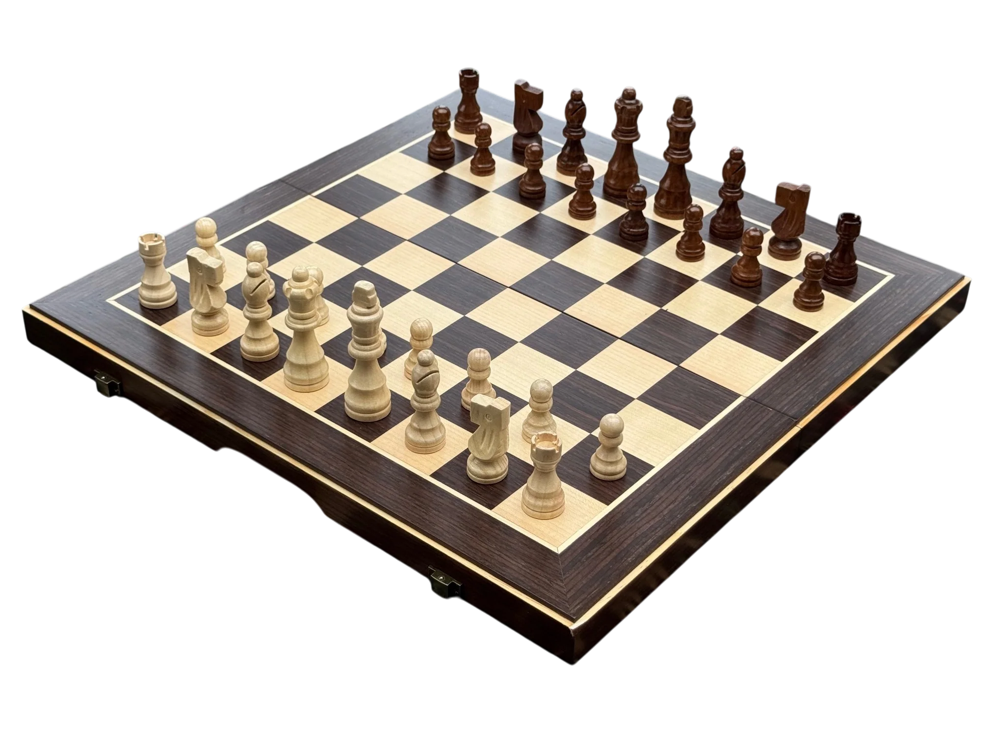 15 Inch Wenge Magnetic Folding Chess Set - CHESSMAZE STORE UK