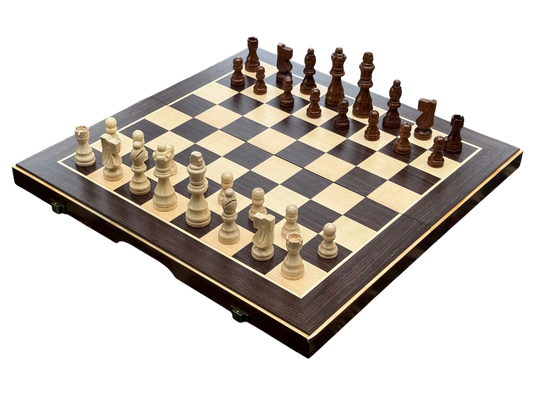 15 Inch Wenge Magnetic Folding Chess Set - CHESSMAZE STORE UK