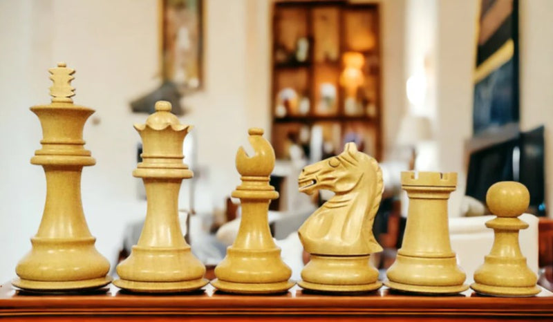 3.25" Queens Gambit Supreme Fierce Knight Acacia Chess Pieces - CHESSMAZE STORE UK