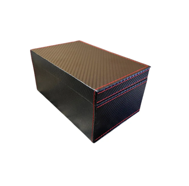 Black Red Stitching Vinyl Chess Box-Small - CHESSMAZE STORE UK