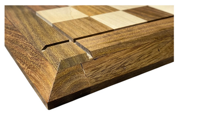 Solid Wood Drueke Design Acacia Maple Chess Board 15" - CHESSMAZE STORE UK