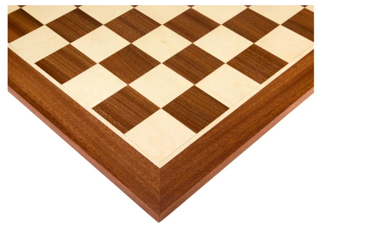 19-Inch Mahogany & Maple Chess Board - CHESSMAZE STORE UK