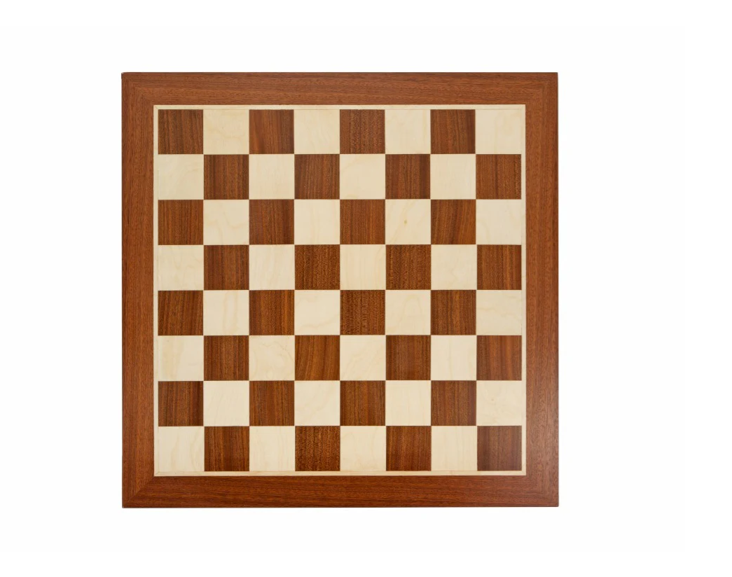 19-Inch Mahogany & Maple Chess Board - CHESSMAZE STORE UK