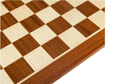 19-Inch Mahogany & Maple Chess Board - CHESSMAZE STORE UK